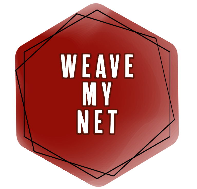 Red Hexagon with Weave My Net text